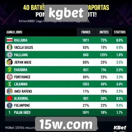 Estatísticas de jogos populares no Kgbet